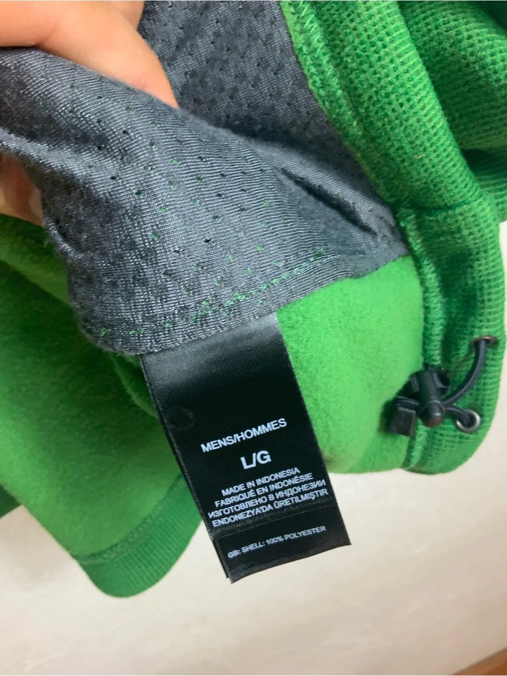 The North Face Mens Full Zip Fleece Jacket Green Large L Thermal Grid